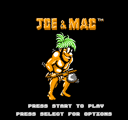 Joe & Mac (USA) Title Screen